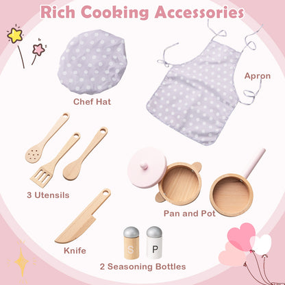Kids Kitchen Playset With Cooking Accessories, Pink Play Kitchen Sets at Gallery Canada