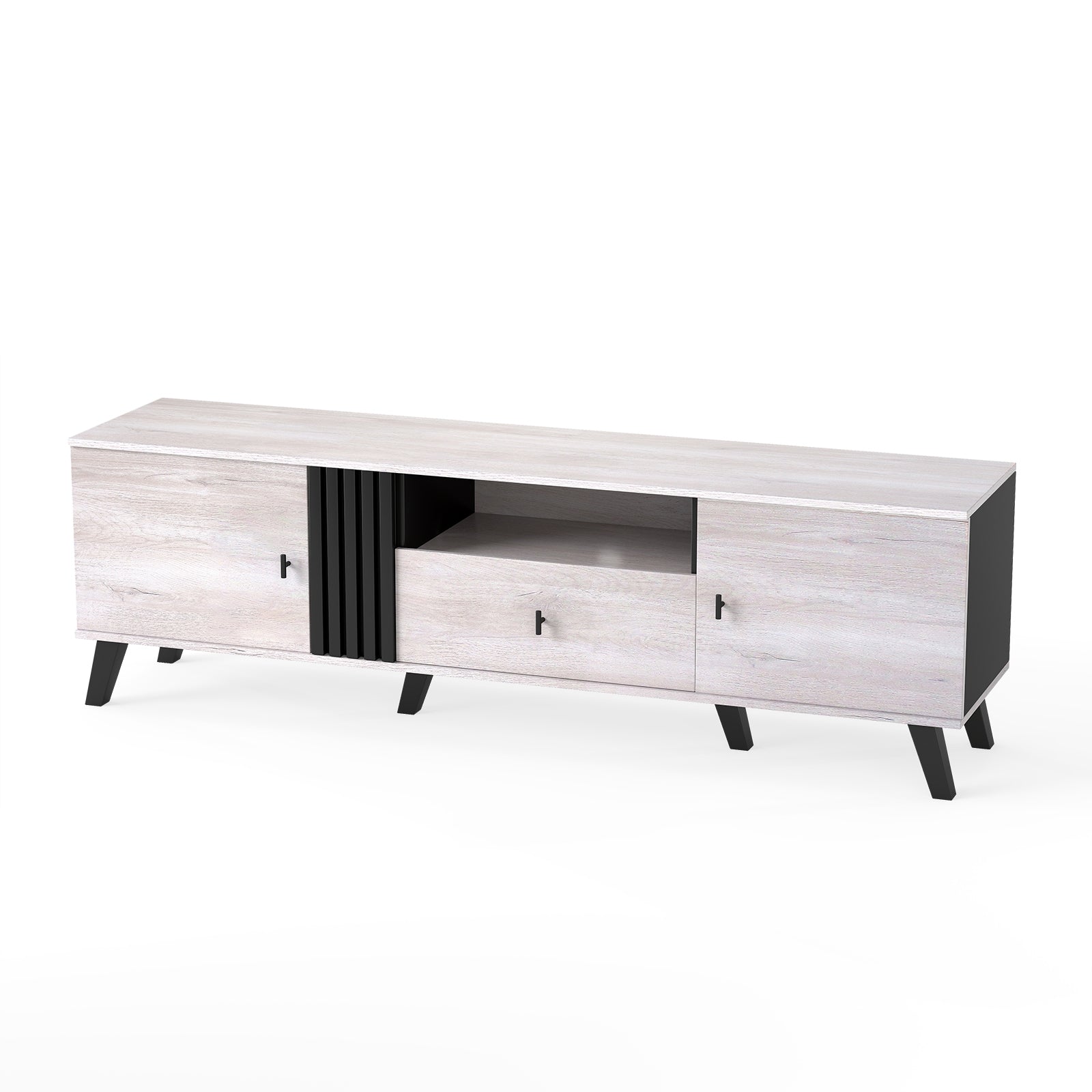Mid Century Modern TV Stand Entertainment Center for 80" TVs, Oak Entertainment Centers & TV Stands at Gallery Canada