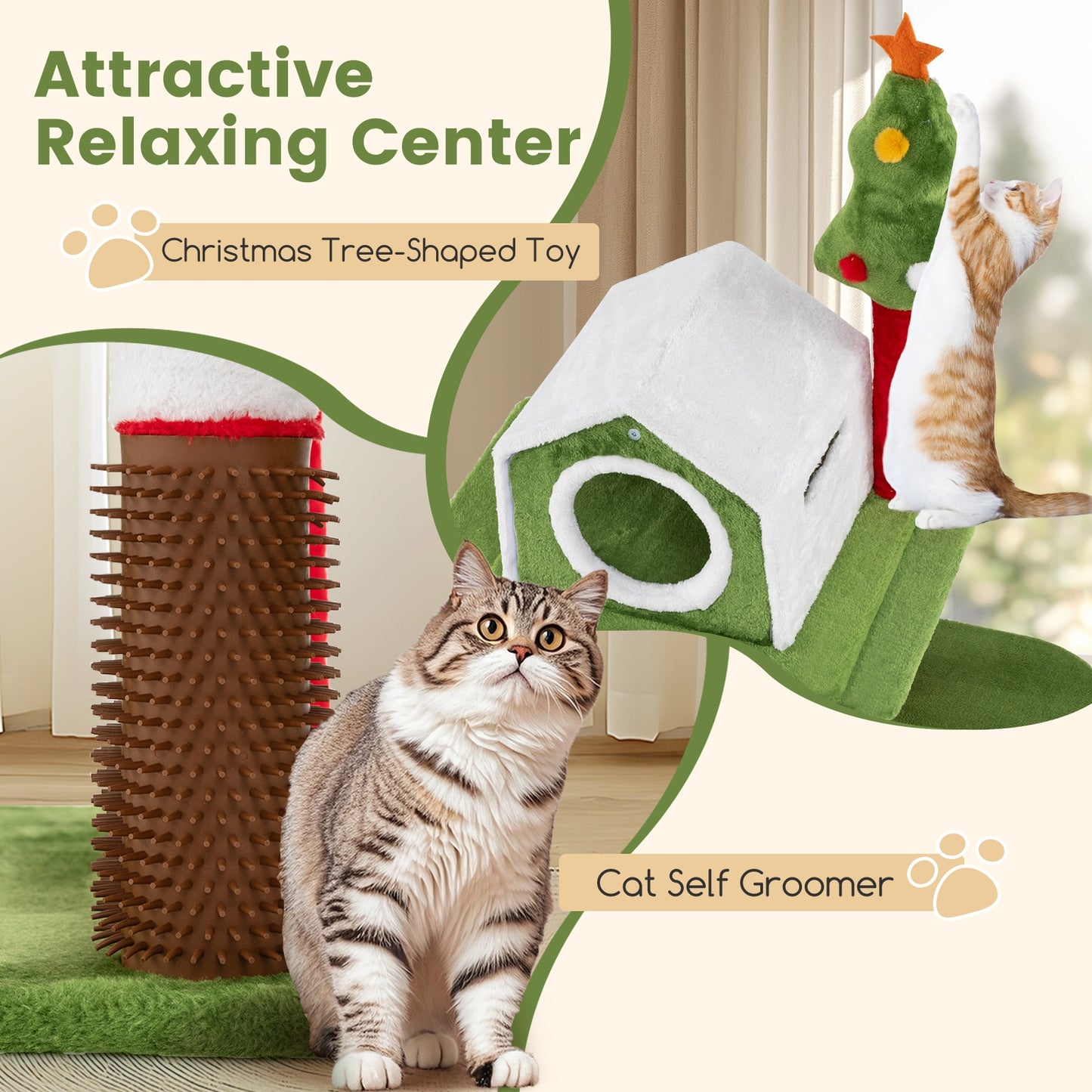 58 Inch Tall Cat Tree Tower Multi-level Pet Climbing and Jumping Tower Furniture with Condos, Multicolor Cat Trees Condos & Scratchers at Gallery Canada