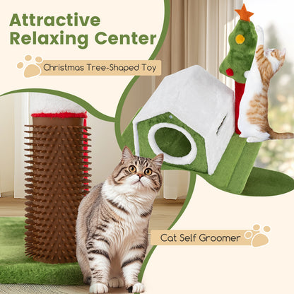 58 Inch Tall Cat Tree Tower Multi-level Pet Climbing and Jumping Tower Furniture with Condos, Multicolor Cat Trees Condos & Scratchers at Gallery Canada