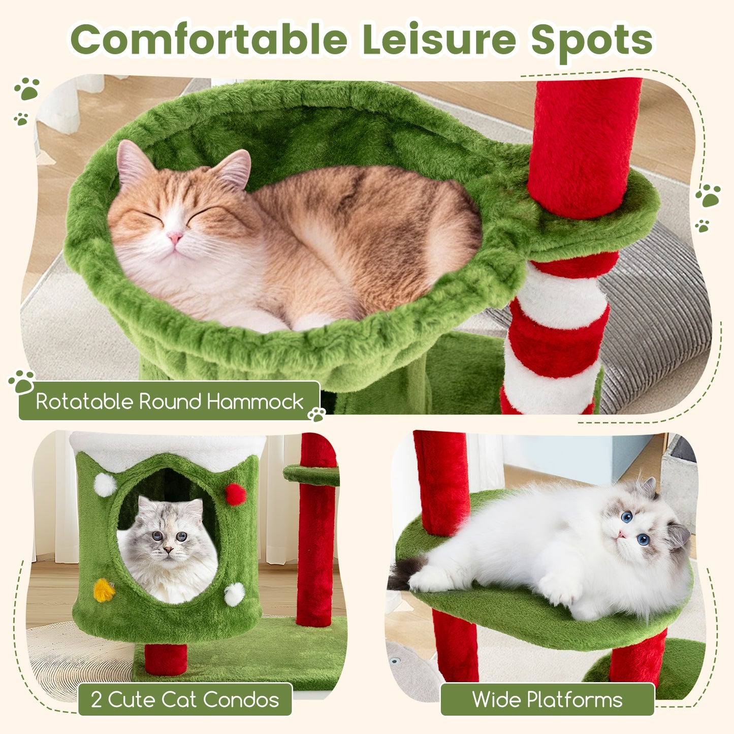58 Inch Tall Cat Tree Tower Multi-level Pet Climbing and Jumping Tower Furniture with Condos, Multicolor Cat Trees Condos & Scratchers at Gallery Canada