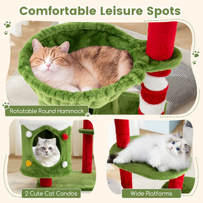 58 Inch Tall Cat Tree Tower Multi-level Pet Climbing and Jumping Tower Furniture with Condos, Multicolor Cat Trees Condos & Scratchers at Gallery Canada