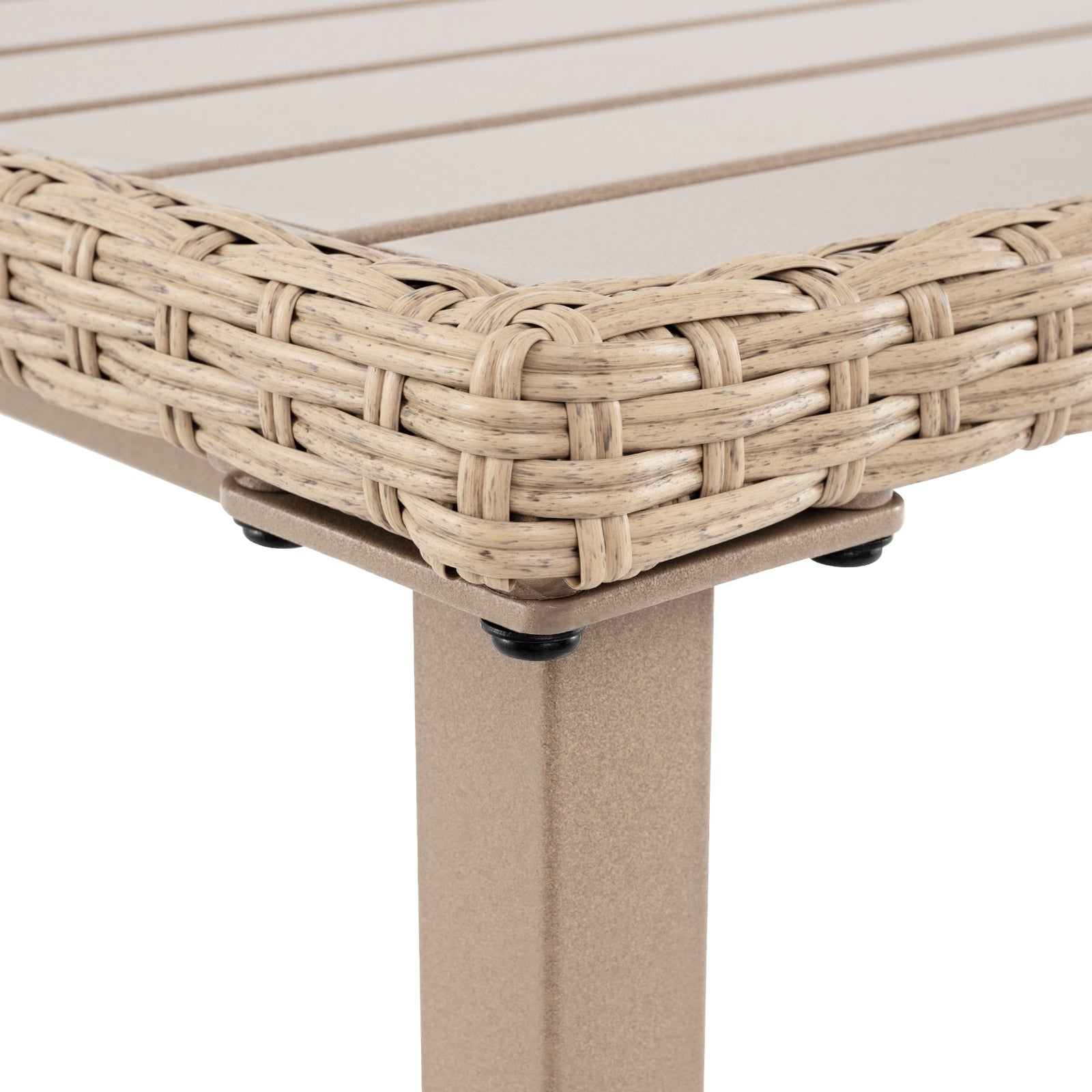Outdoor Patio Bar Table Heavy Duty Rectangle Metal Frame, Light Brown Patio Coffee Tables at Gallery Canada