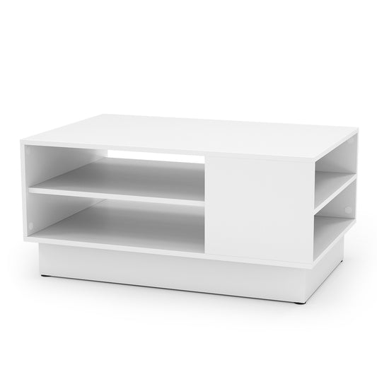 Modern Coffee Table With 2-Tier Storage Shelves, White Coffee Tables White at Gallery Canada