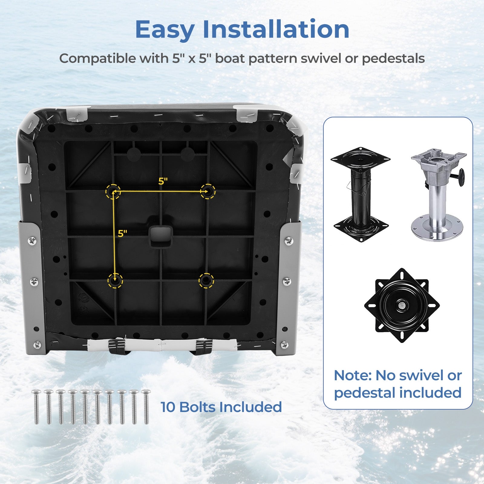 2-Pack Boat Seats Folding Low Back Boat Chairs Waterproof PVC Leather Cabin Seating, Gray Surfing at Gallery Canada