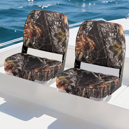 2-Pack Boat Seats Folding Low Back Boat Chairs Waterproof PVC Leather Cabin Seating, Camouflage Surfing at Gallery Canada