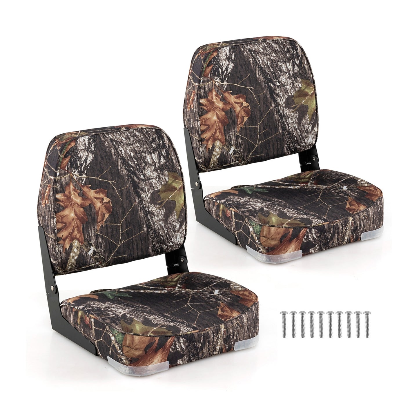 2-Pack Folding Low Back Boat Seats, Waterproof PVC Leather, Camouflage Surfing at Gallery Canada
