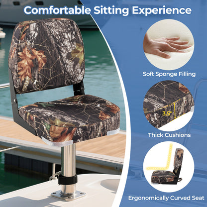 2-Pack Boat Seats Folding Low Back Boat Chairs Waterproof PVC Leather Cabin Seating, Camouflage Surfing at Gallery Canada