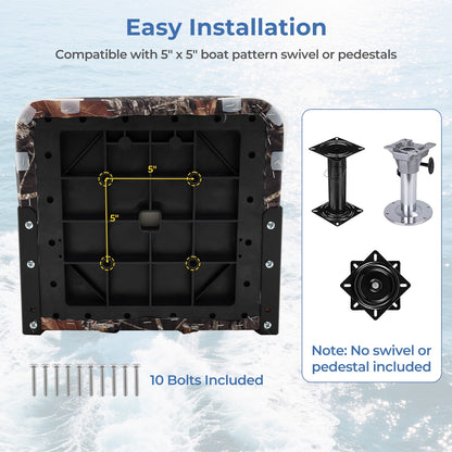 2-Pack Boat Seats Folding Low Back Boat Chairs Waterproof PVC Leather Cabin Seating, Camouflage Surfing at Gallery Canada