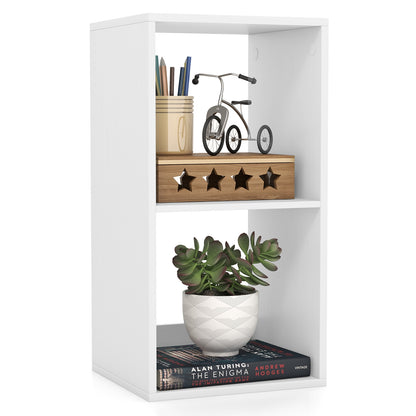2 Cube Bookshelf with Back Guardrail for Living Room Bedroom, White Bookcases at Gallery Canada