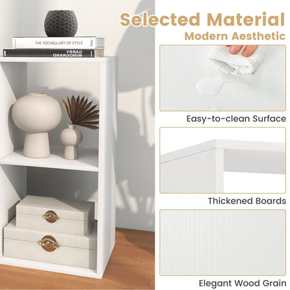 4 Cube Bookshelf with Back Guardrail for Living Room Bedroom, White Bookcases at Gallery Canada