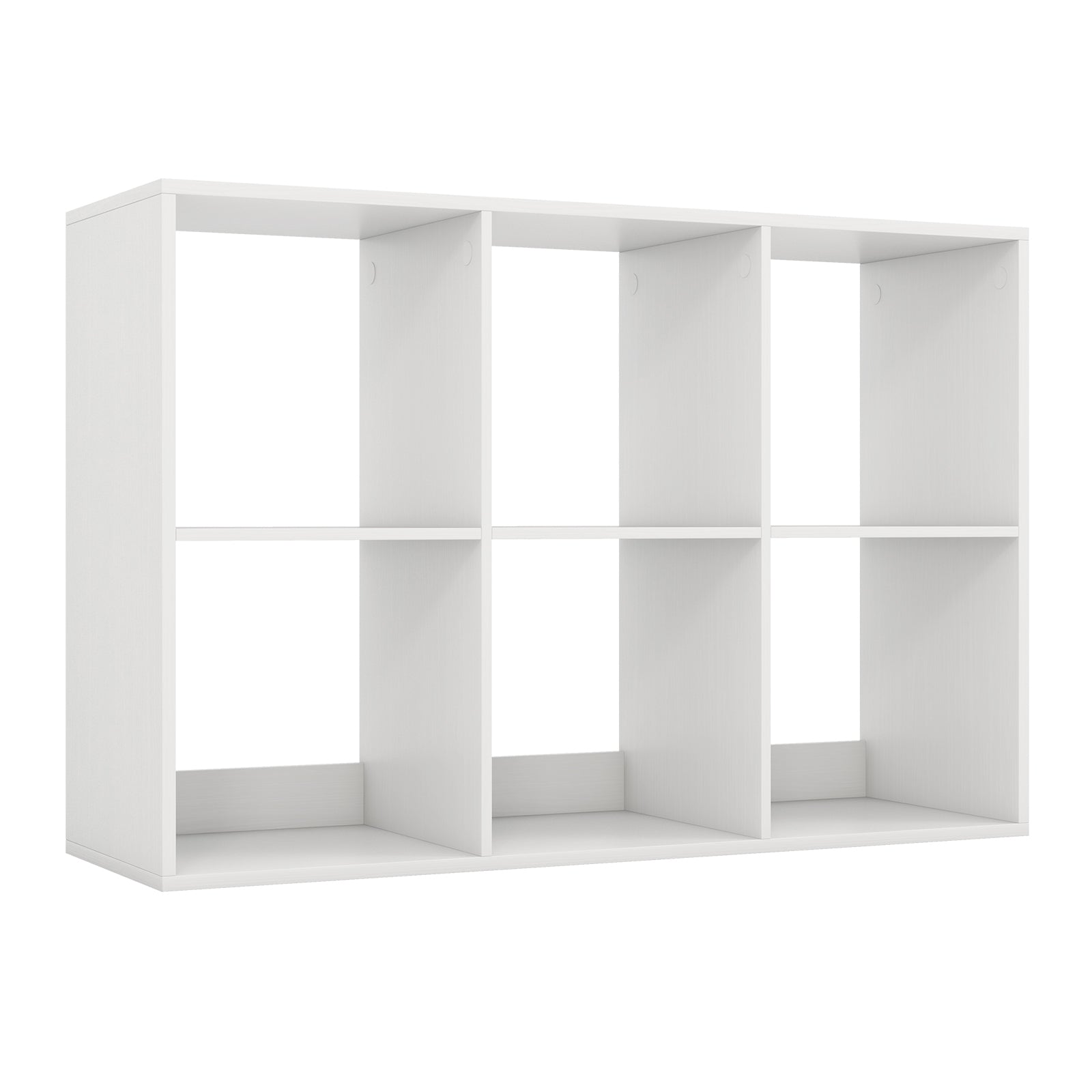 6 Cube Bookshelf with Back Guardrail for Living Room Bedroom, White Bookcases at Gallery Canada