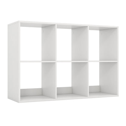 6 Cube Bookshelf with Back Guardrail for Living Room Bedroom, White Bookcases at Gallery Canada