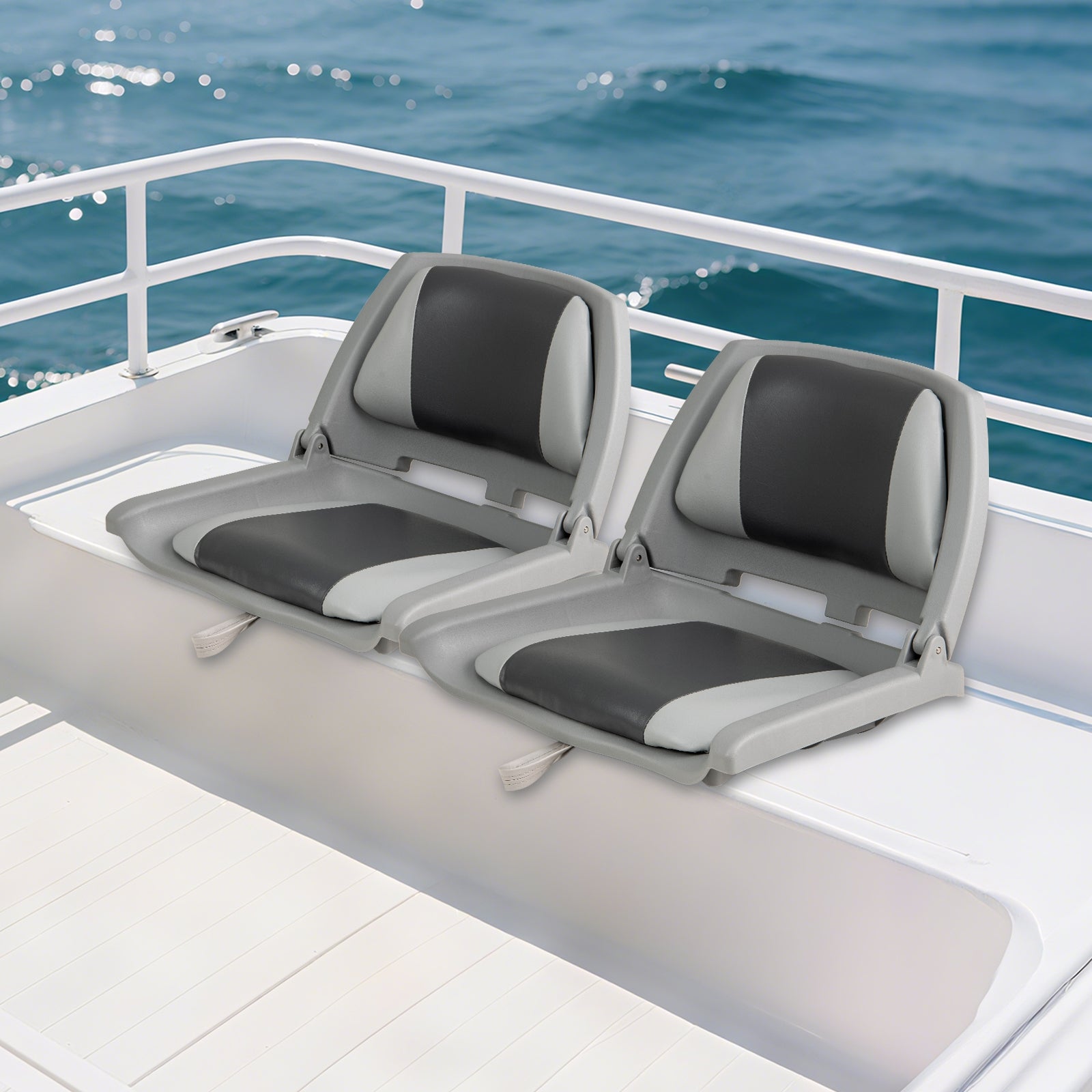 Boat Seat Folding Low Back Boat Chair with Marine-Grade PVC, White Water Sports at Gallery Canada