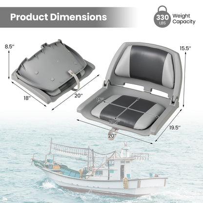 Boat Seat Folding Low Back Boat Chair with Marine-Grade PVC, White Water Sports at Gallery Canada