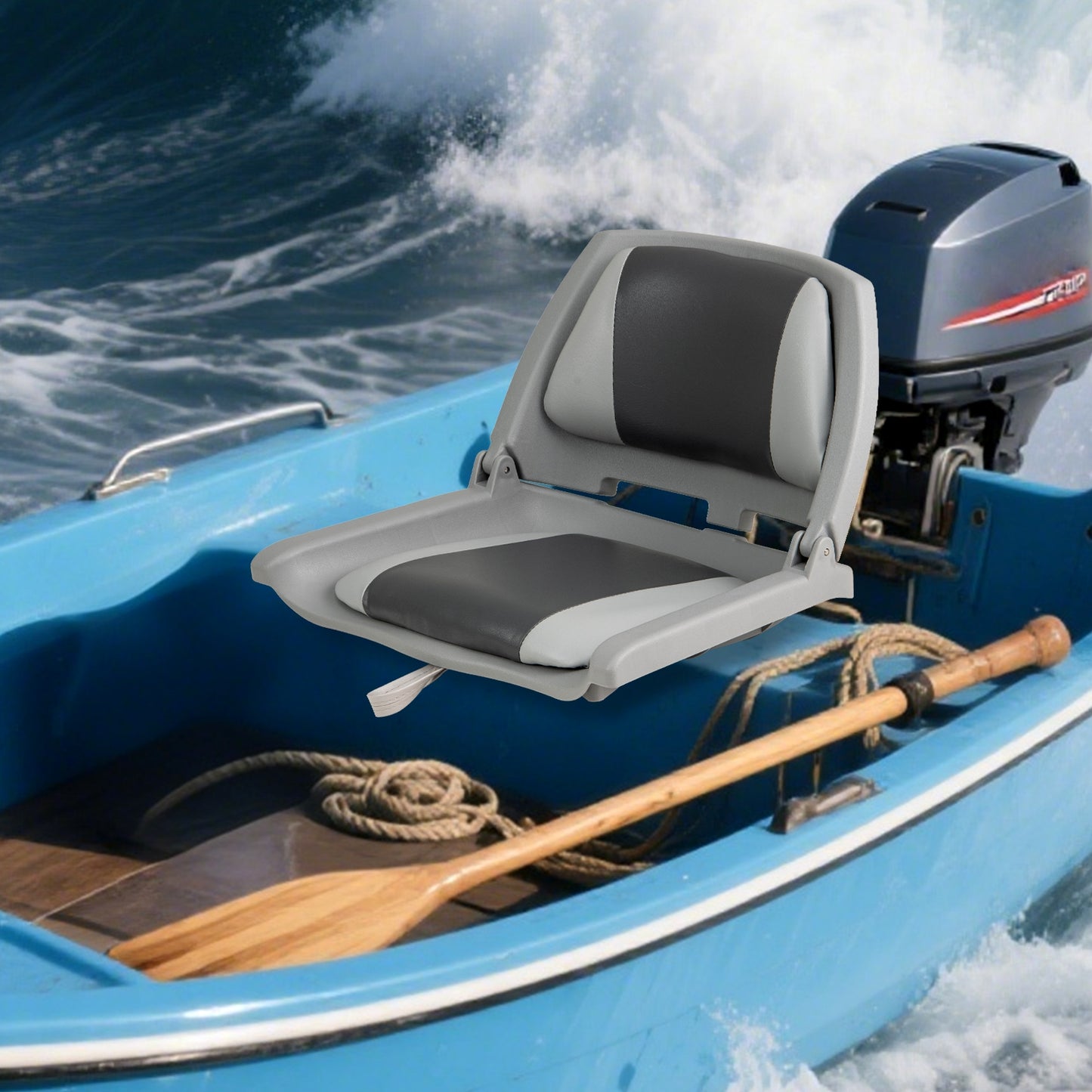 Boat Seat Folding Low Back Boat Chair with Marine-Grade PVC, White Water Sports at Gallery Canada