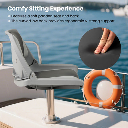 Boat Seat Folding Low Back Boat Chair with Marine-Grade PVC, White Water Sports at Gallery Canada