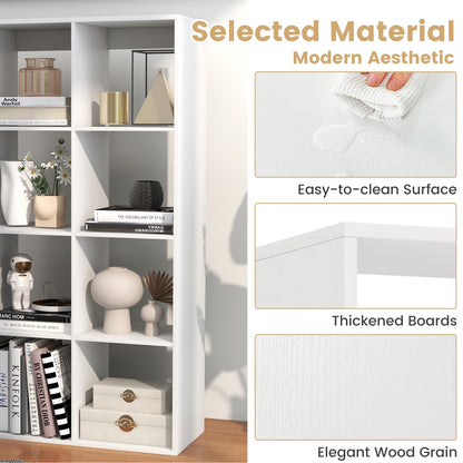 8 Cube Bookshelf with Back Guardrail for Living Room Bedroom, White Bookcases at Gallery Canada