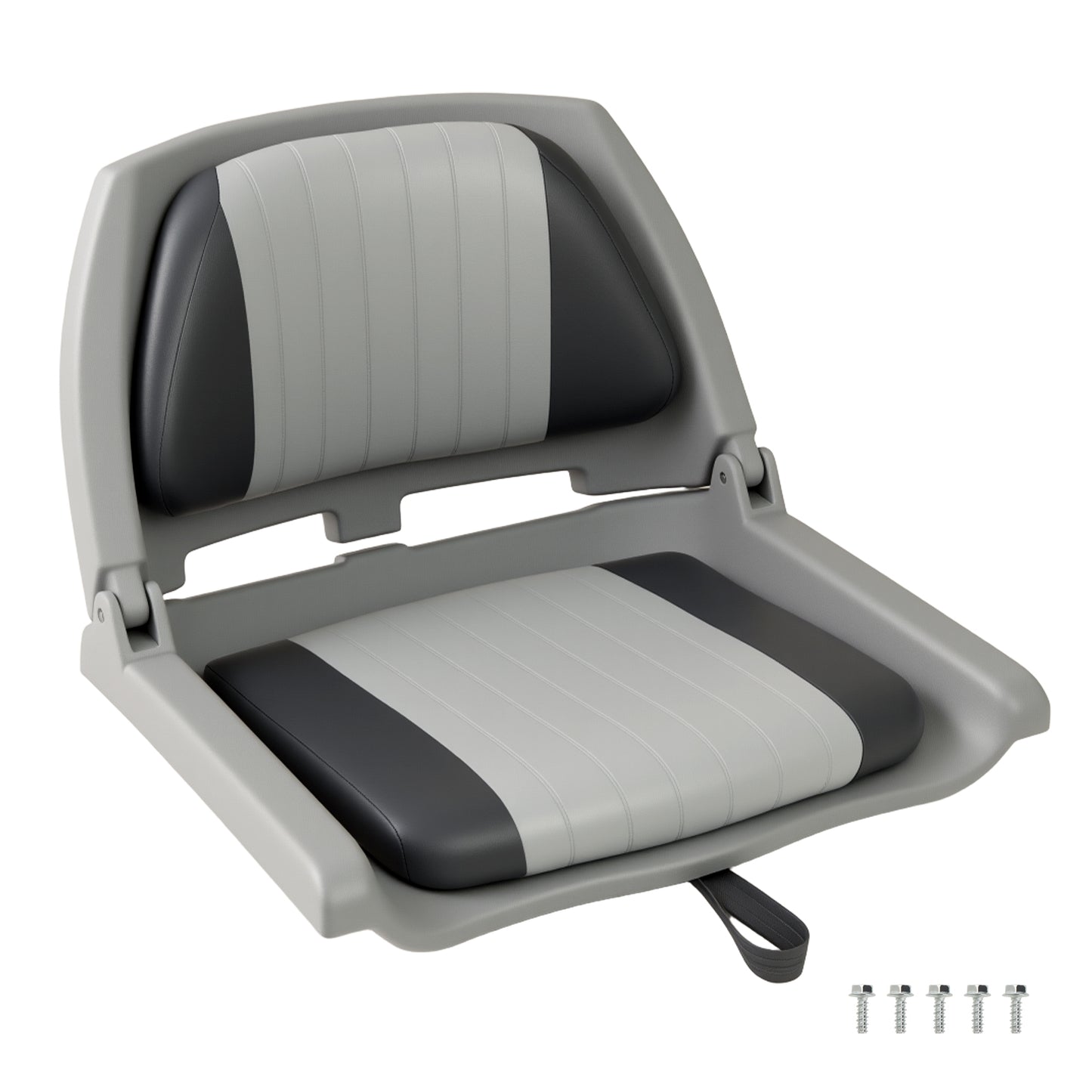 Folding Low Back Boat Seat, Marine-Grade PVC, Gray Water Sports Gray at Gallery Canada