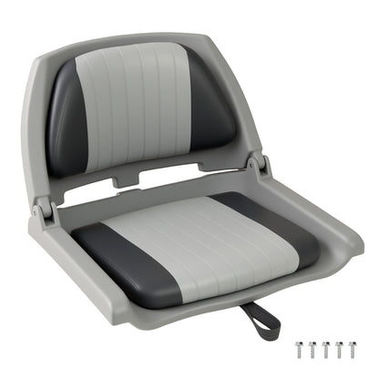 Folding Low Back Boat Seat, Marine-Grade PVC, Gray Water Sports Gray at Gallery Canada