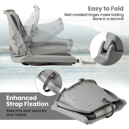 Boat Seat Folding Low Back Boat Chair with Marine-Grade PVC, Gray Water Sports at Gallery Canada