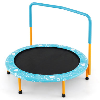 36 Inch Kids Trampoline, Mini Rebounder With Handrail, Orange Trampolines at Gallery Canada