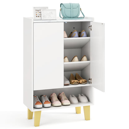 5-Tier Shoe Cabinet, Faux Marble Countertop, White Shoe Racks & Storage Benches at Gallery Canada