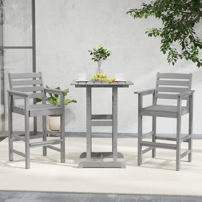 Patio HDPE Adirondack Bar Chairs Set of 2 with Wide Armrests, Gray Adirondack Chairs at Gallery Canada