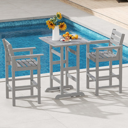 Patio HDPE Adirondack Bar Chairs Set of 2 with Wide Armrests, Gray Adirondack Chairs at Gallery Canada