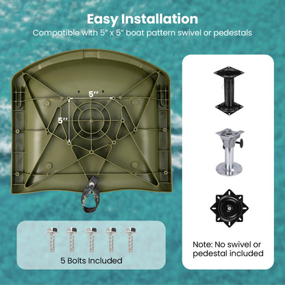 Boat Seat Folding Low Back Boat Chair with Marine-Grade PVC, Green Water Sports at Gallery Canada
