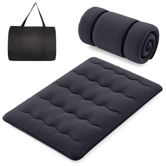 Full Size Futon Mattress, Washable Cover, Foldable Mat, Black Mattresses Black at Gallery Canada