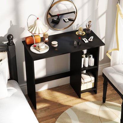 Small Computer Desk With Storage, Adjustable Shelf, Black Writing Desks at Gallery Canada