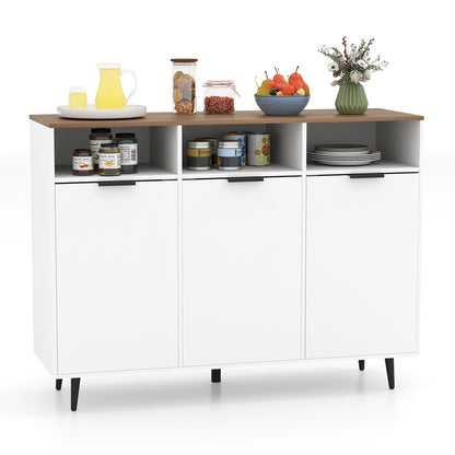Sideboard Buffet Cabinet, 5-Position Adjustable Shelves, White Sideboards Cabinets & Buffets White at Gallery Canada