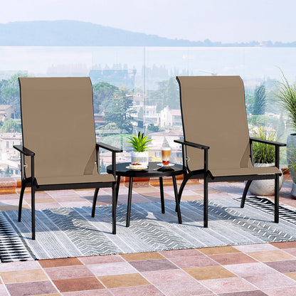 Outdoor Adirondack Chair with High Back and Metal Frame for Porch Garden, Coffee Adirondack Chairs at Gallery Canada