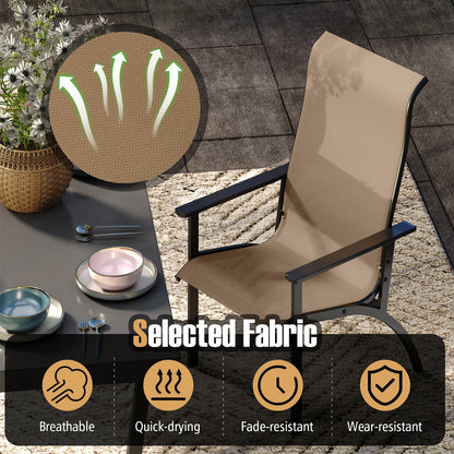 Outdoor Adirondack Chair with High Back and Metal Frame for Porch Garden, Coffee Adirondack Chairs at Gallery Canada