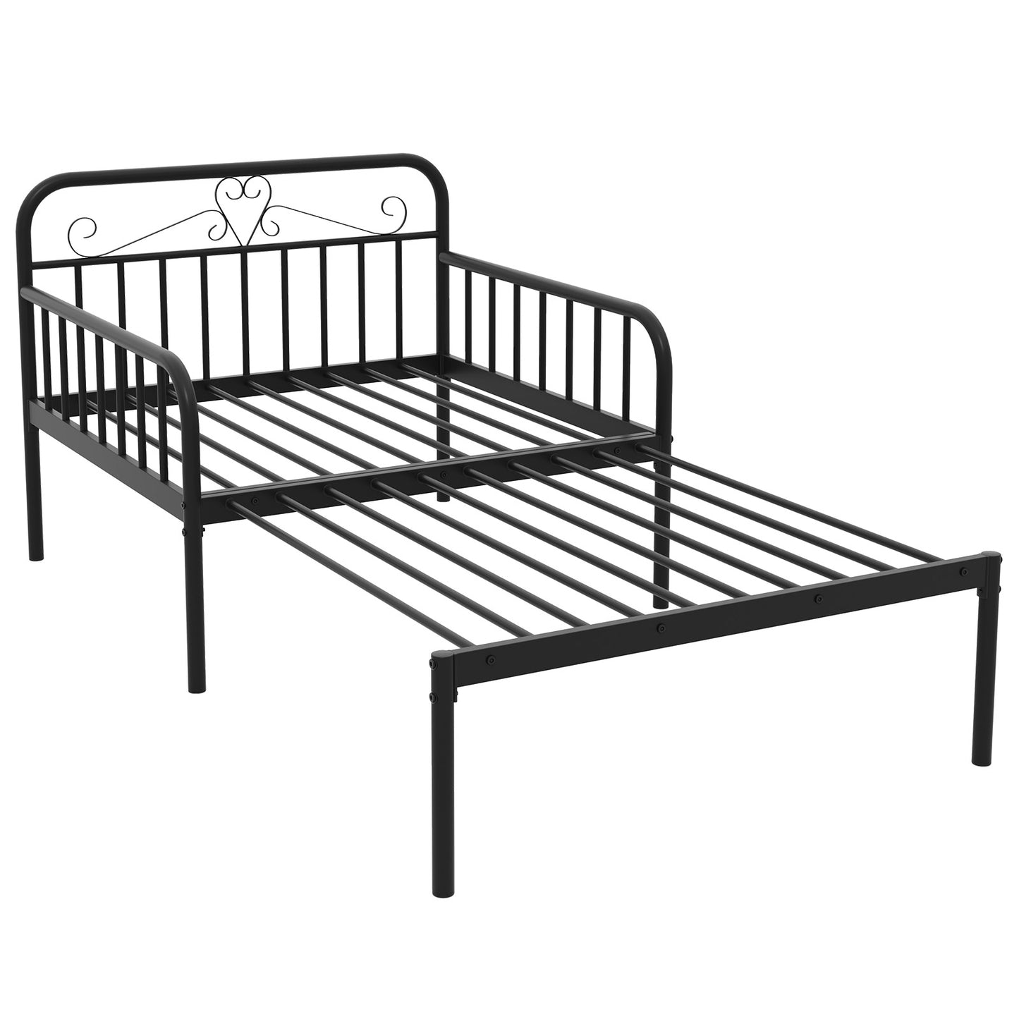 Extendable Metal Daybed To Twin Size, With Guardrails And Armrests, Black Bunk Bed Frame at Gallery Canada