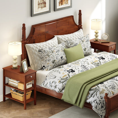 3-Tier Narrow End Table With Drawer, Storage Shelves, Brown End & Side Tables at Gallery Canada
