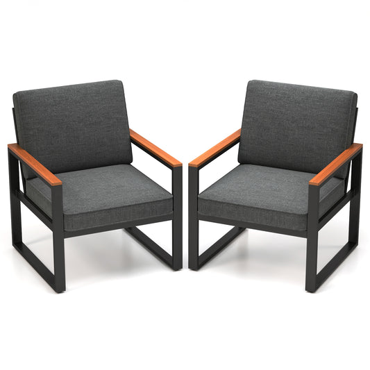 Aluminum Sofa Armchairs Set Of 2, Modern Patio Balcony, Grey Patio Dining Chairs Gray at Gallery Canada