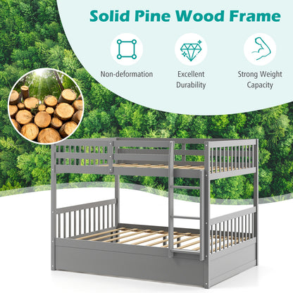 Full Over Full Bunk Bed, Wood Platform, Gray Bunk Bed Frame at Gallery Canada