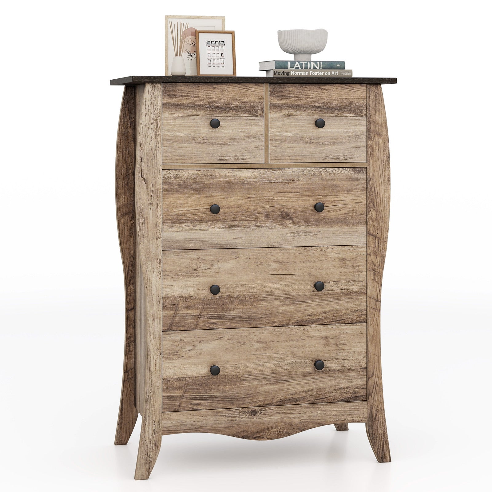 Closet Storage Organizer, 5 Fabric Drawers, Anti-Tipping Kit, Brown Nightstands Brown at Gallery Canada