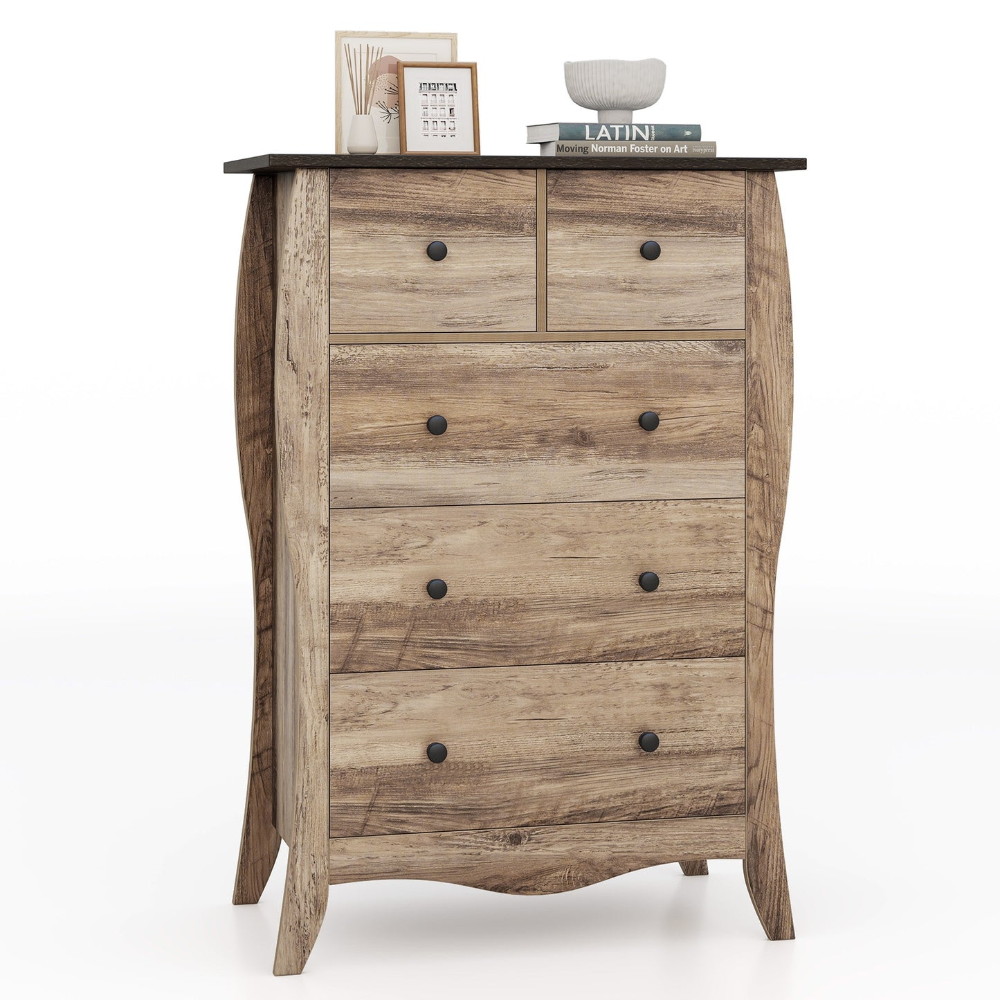 Closet Storage Organizer, 5 Fabric Drawers, Anti-Tipping Kit, Brown Nightstands Brown at Gallery Canada