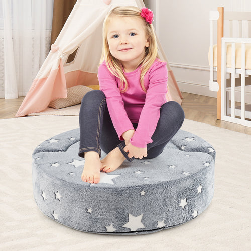2-in-1 Convertible Glow in the Dark Kids Sofa with Removable Washable Cover, Gray