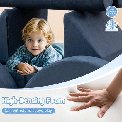 Canapé de jeu modulable pour enfants, 13 pièces, Bleu