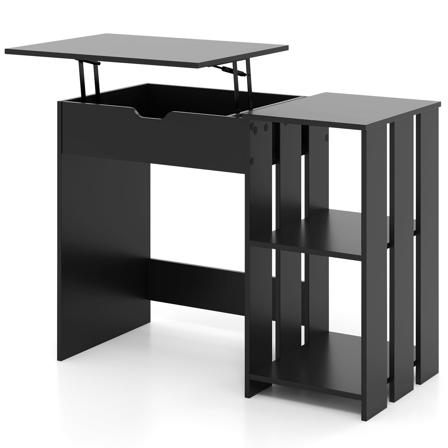 Computer Desk With Hidden Compartment, Black Computer Desks Black at Gallery Canada