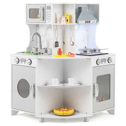Kids Corner Wooden Play Kitchen, Gray Play Kitchen Sets Gray at Gallery Canada