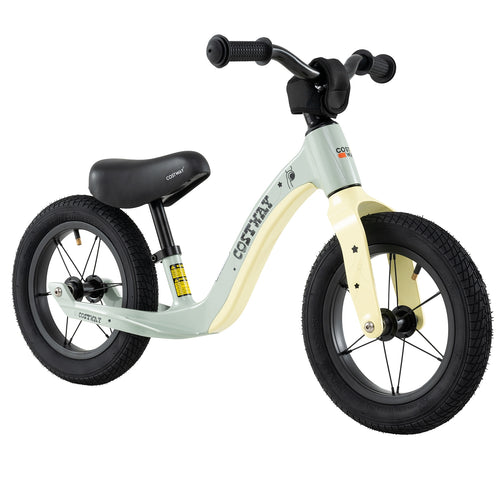 12-Inch Balance Bike, Adjustable Seat, Rotatable Handlebar, Green