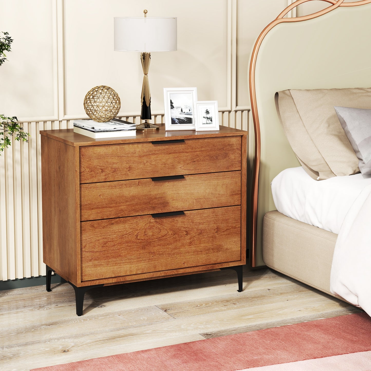 3 Drawer Dresser with Interlock System for Bedroom Living Room, Cherry Dressers & Chests at Gallery Canada