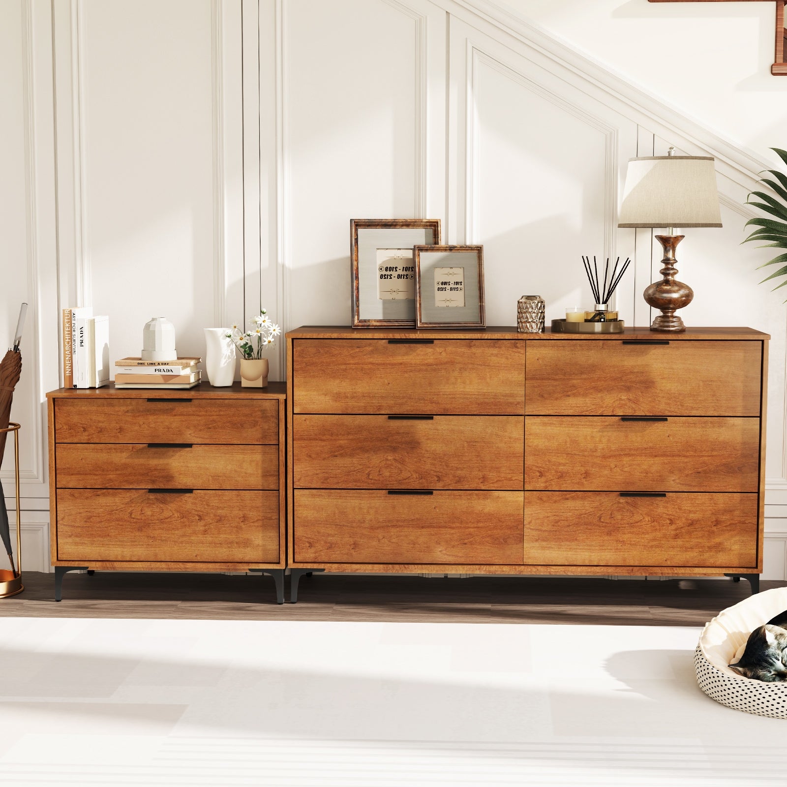 3 Drawer Dresser with Interlock System for Bedroom Living Room, Cherry Dressers & Chests at Gallery Canada