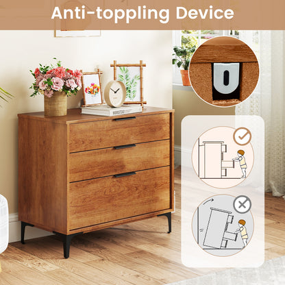 3 Drawer Dresser with Interlock System for Bedroom Living Room, Cherry Dressers & Chests at Gallery Canada