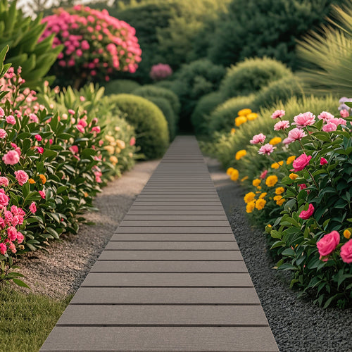 8 Ft Outdoor Garden Pathway, Metal Wire Connection, Gray
